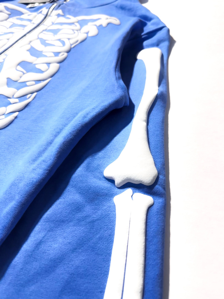 New: University Blue Skeleton (PUFF PRINT) (FULL ZIP) 💎